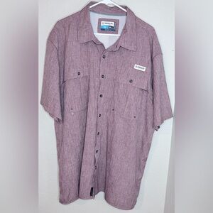 Magellan Outdoors Relaxed Fit Short Sleeve Fishing Shirt Mauve men 2XL